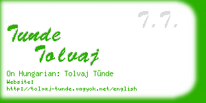 tunde tolvaj business card